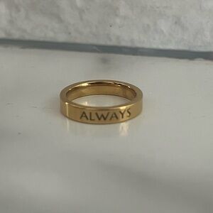 Gold 'Always' Engraved Ring